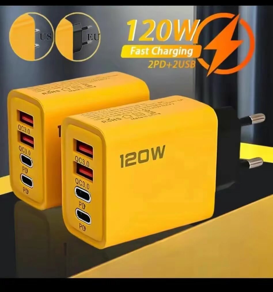 Chargeur Rapide 120W 2PD+2USB