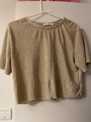 T-shirt beige texturé femme