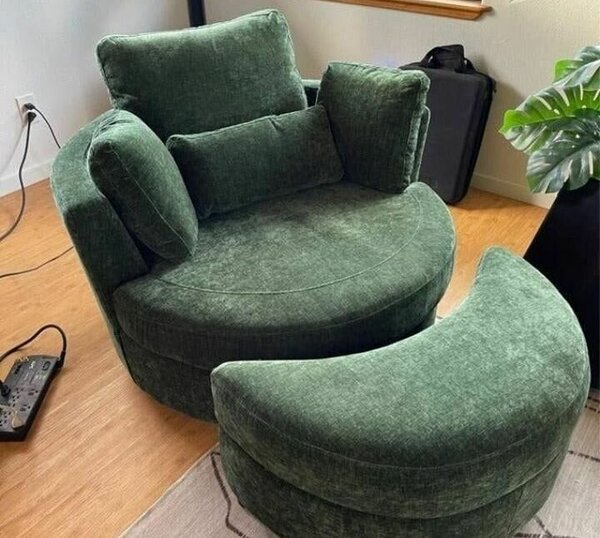 Canapé modulable en velours vert