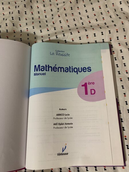 Manuel Mathématiques 1ère D