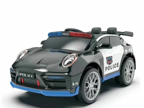 Kids Sit in eletrc police car