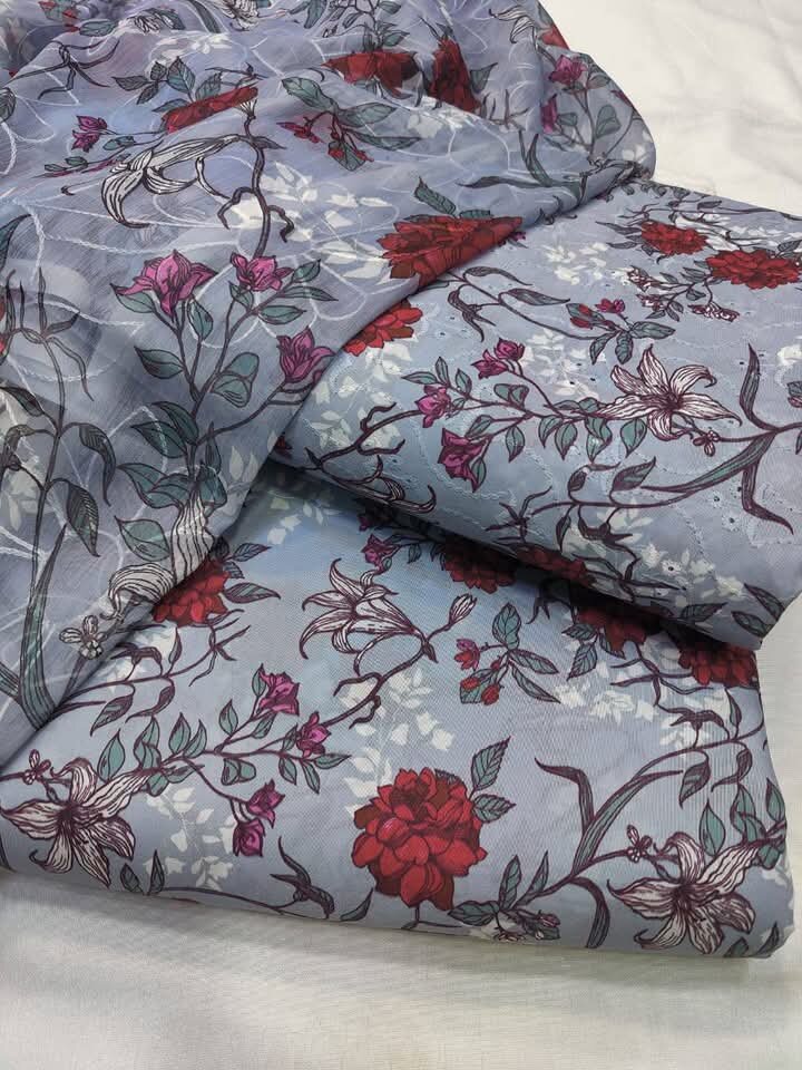 Printed lawn suit
