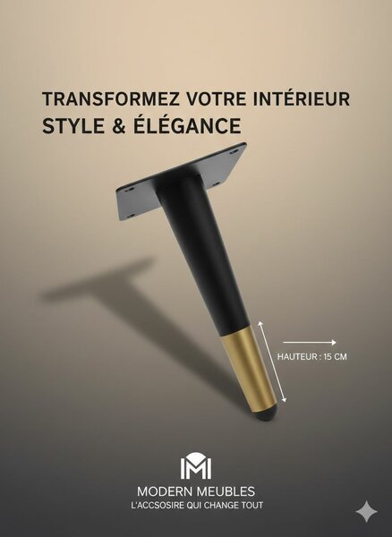 Pied de meuble moderne 15 cm