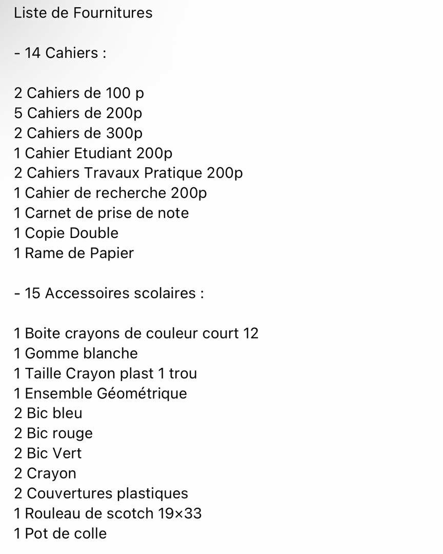 Kit  Complets de 6e à Tle