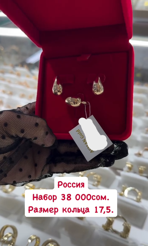 Золотой комплект Россия, Размер кольца 17,5