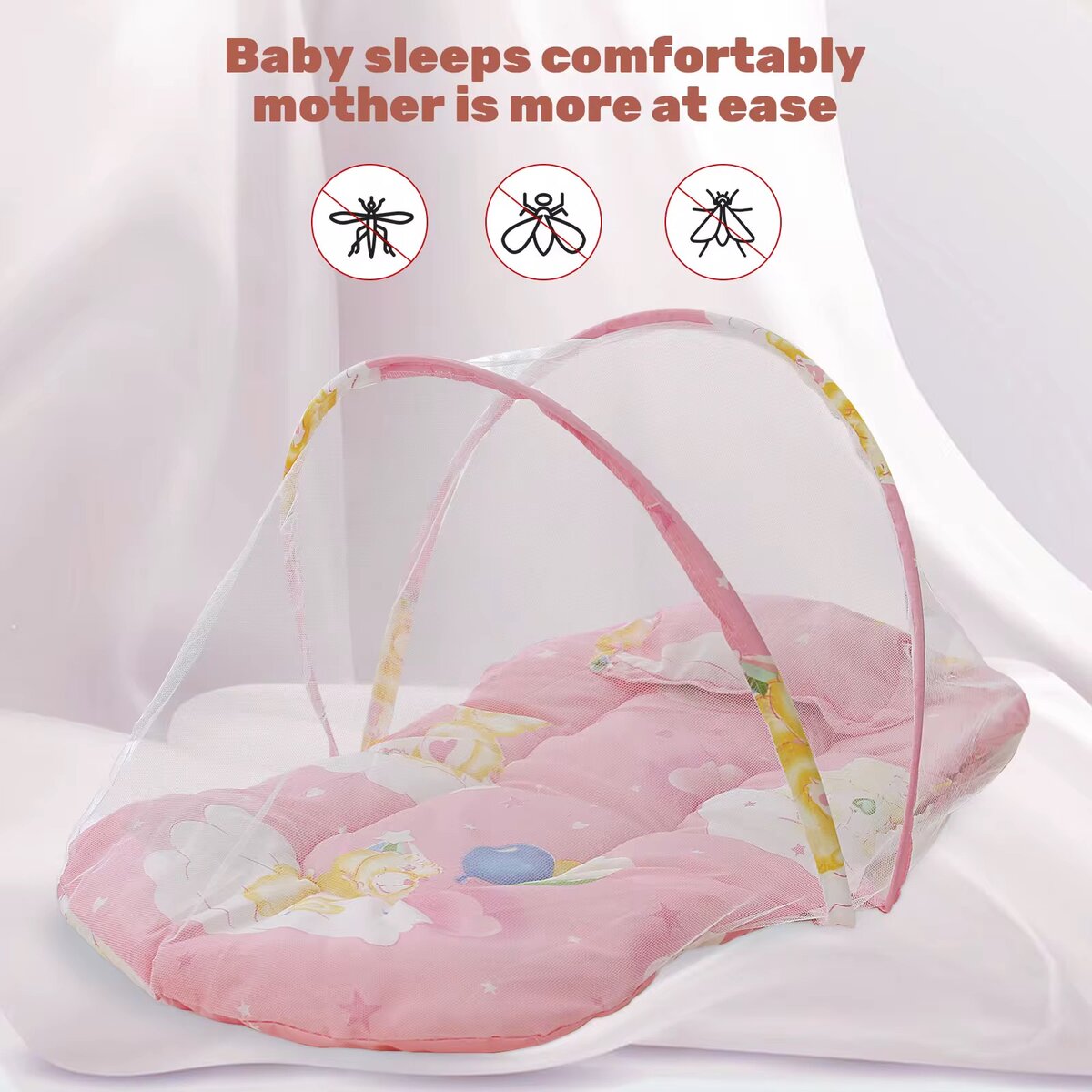 Lit bébé pliable avec moustiquaire