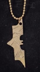 Stainless Steel Bat Style Silver Beaded Chain Pendant/Necklace For Men/Boys