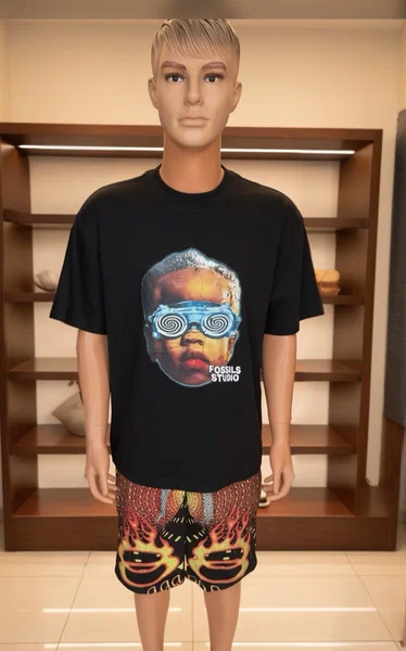 T-shirt Noir Graphique Homme