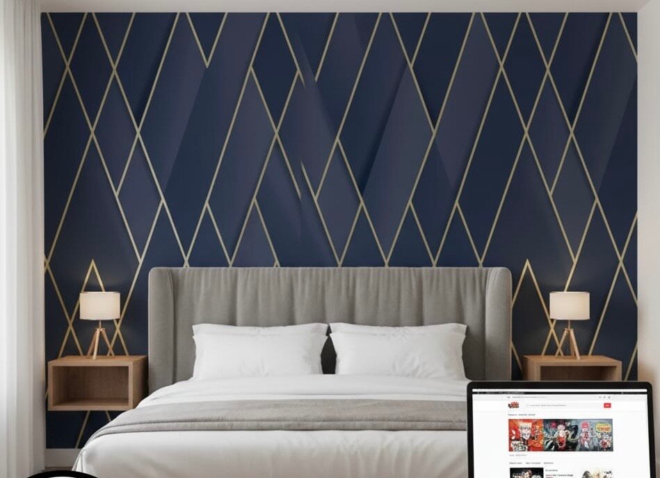 Papier Peint Géométrique Bleu