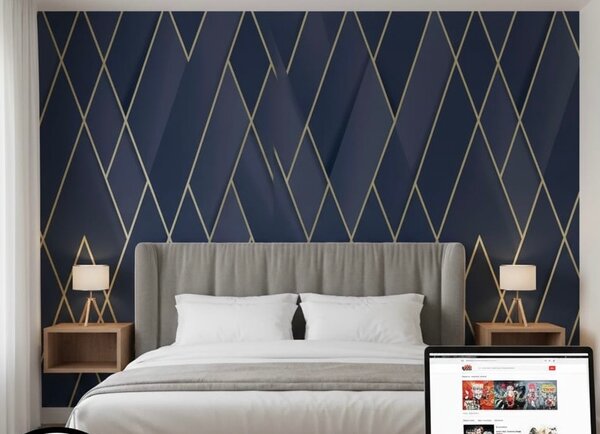 Papier Peint Géométrique Bleu