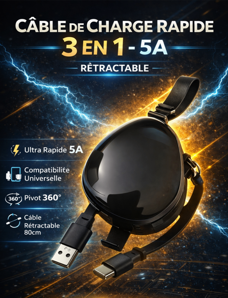 3-in-1 Retractable Fast Charger