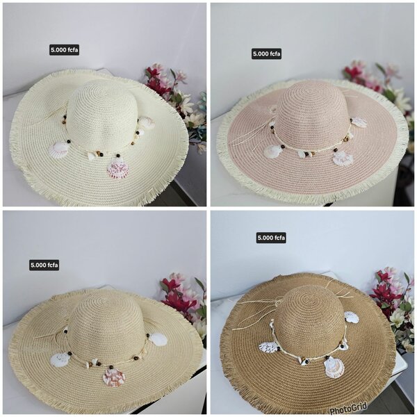 Chapeau en paille à oquillage