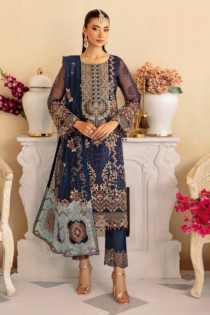 Organza embroidery suit