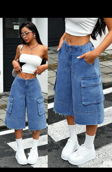 Jupe-culotte en jean chic