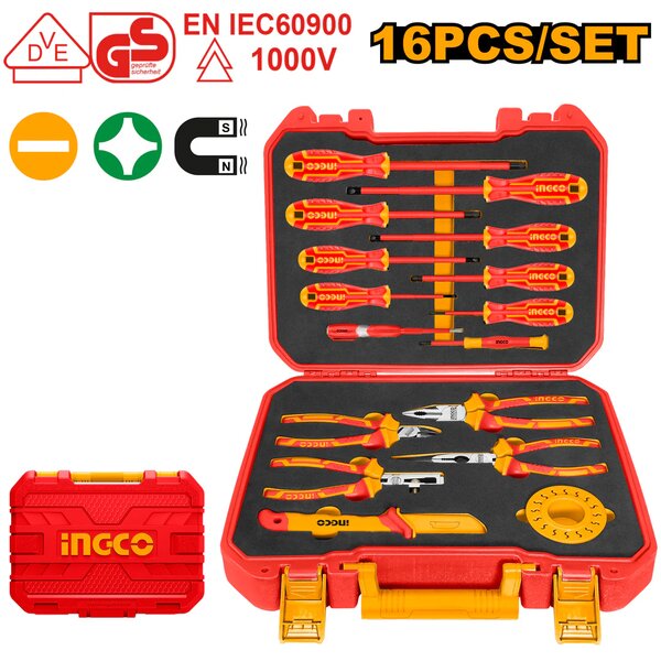 INGCO Trousse à outils 16 pièces