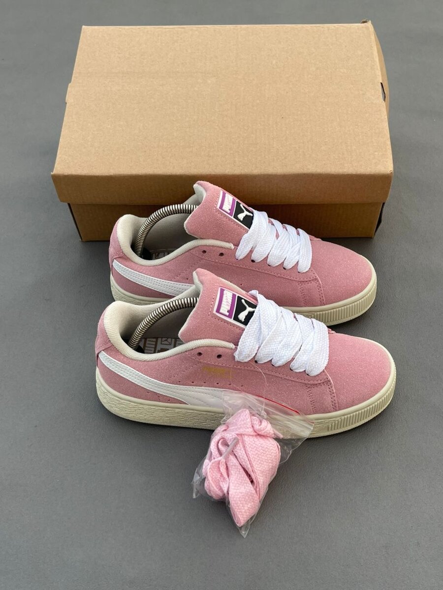 Baskets Roses en Daim