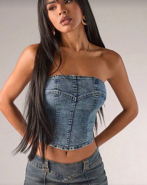 Bustier en denim tendance