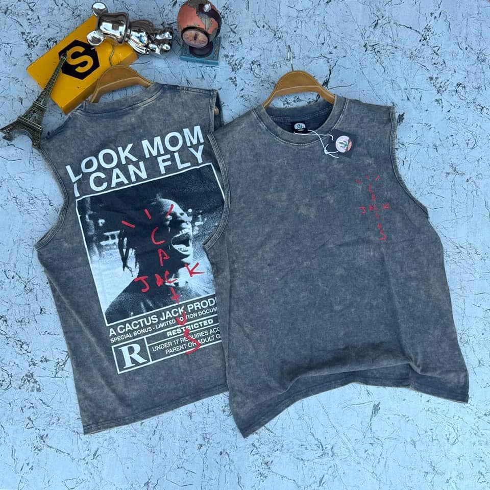 Sleeveless T-shirt grey