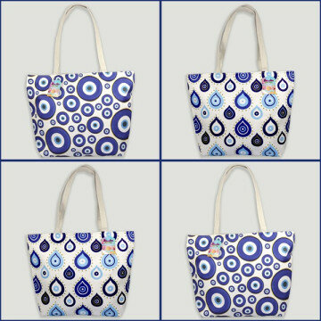 Sac fourre-tout imprimé bleu