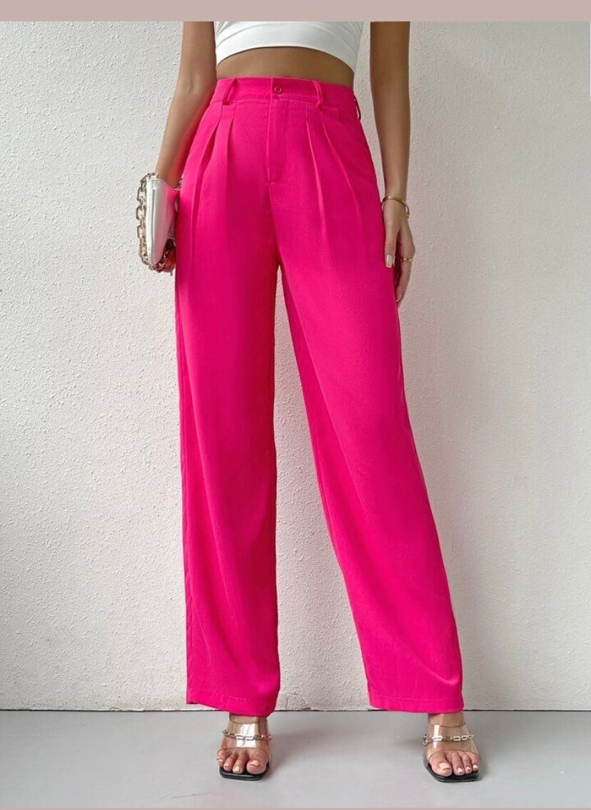 Pantalon tissu rose