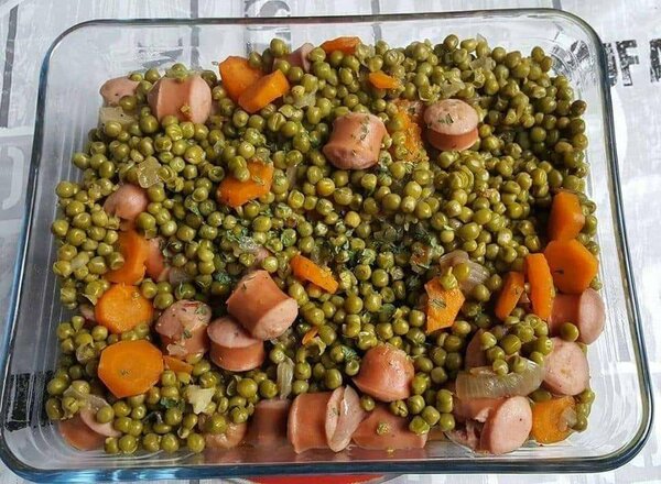 Petit pois saucisse de poulet