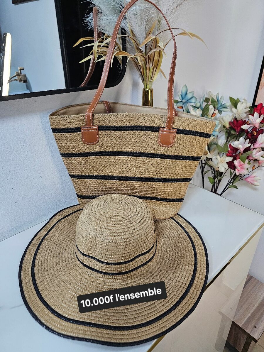 Ensemble Sac et Chapeau Paille