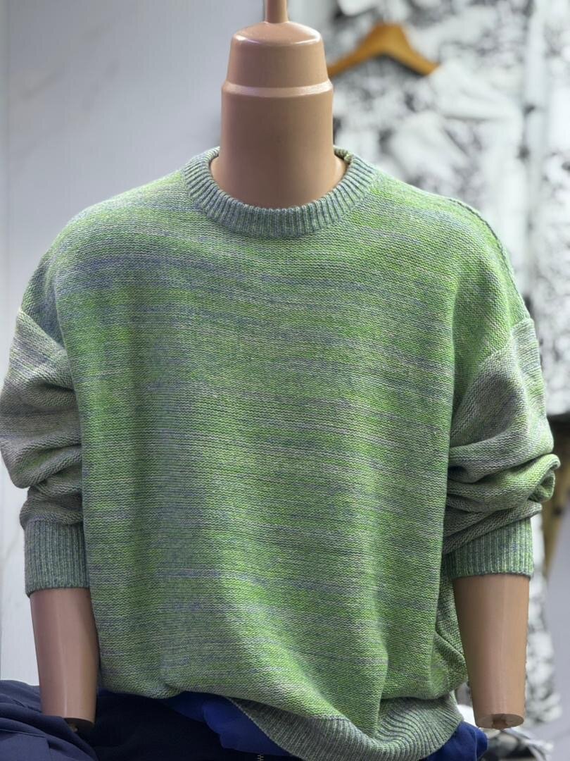 Pull en maille multicolore