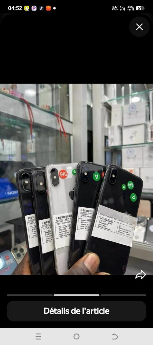 iPhone X Reconditionné 64 Go