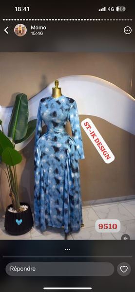 Robe élégante imprimée tie-dye