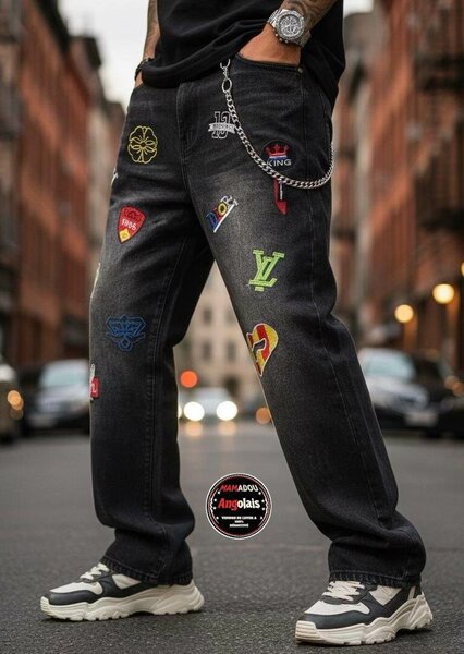 Jean homme brodé décontracté