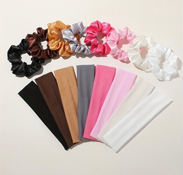 Lot d'élastiques cheveux satin
