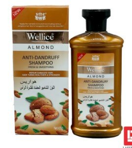 Wellice Almond Anti dandruff Shampoo fresh and smoothing repair damaged hair turns Healthier and stronger 400 grm for men and women