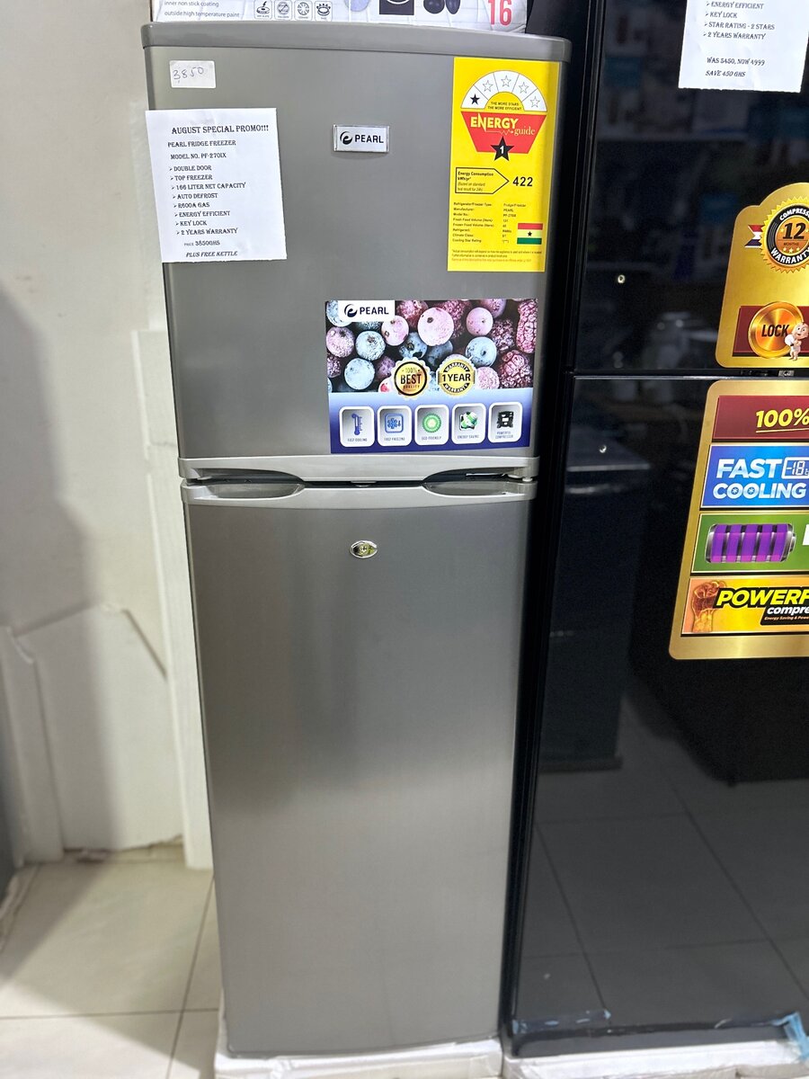 Pearl double door fridge model no PF - 270IX (166 litres)