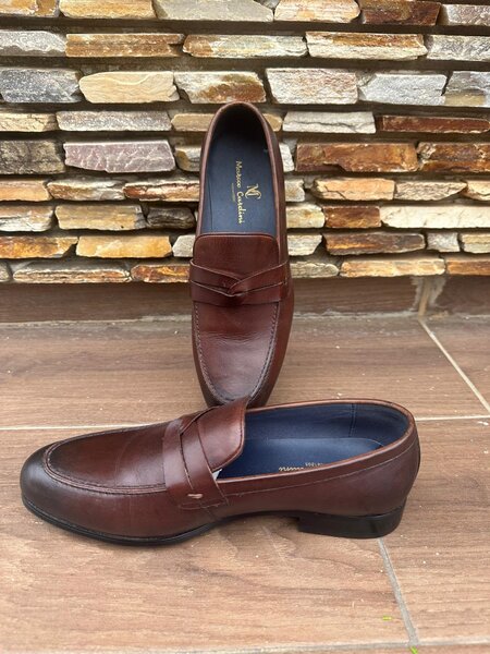 Mocassins en cuir marron