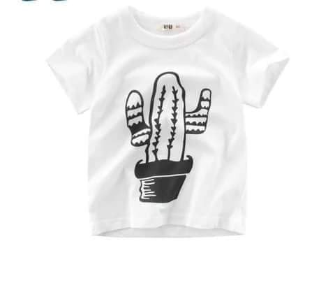 T-shirt imprimé cactus-blanc