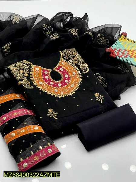 3pcs Organza embroidery suit