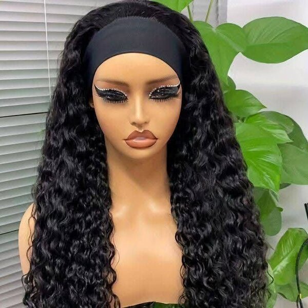 Perruque ondulée avec bandeau