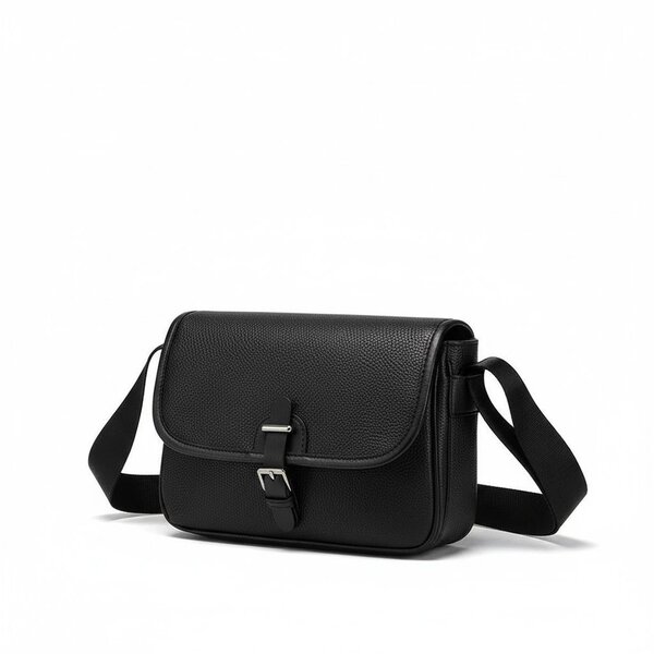 Sac bandoulière en cuir noir