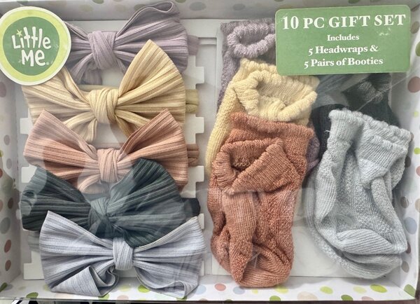 Baby Headwraps & Booties Set