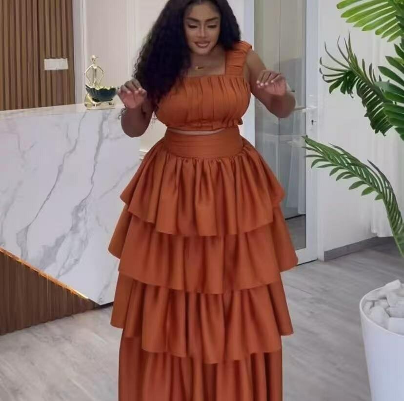 Robe à volants élégante femme