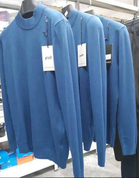 Свитер синий однотонный