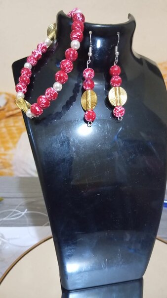 Ensemble Collier et Boucles d'Oreilles Perles