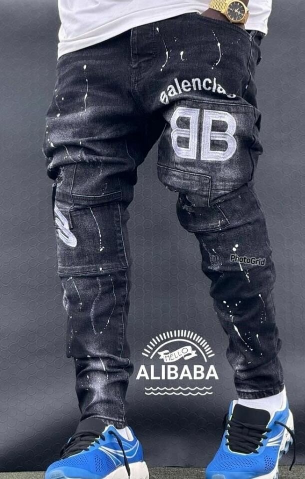 Jean noir streetwear homme