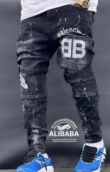 Jean noir streetwear homme