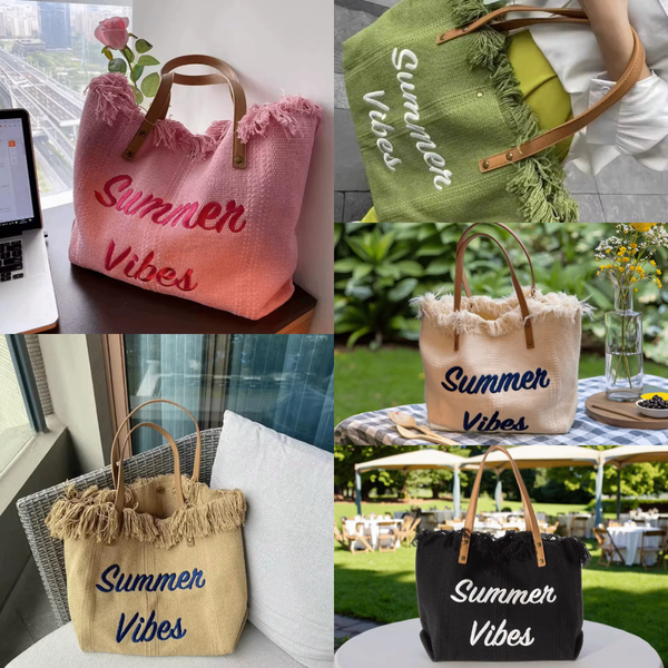 Sac fourre-tout en toile "Summer Vibes"