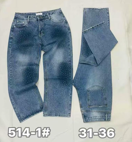 Jeans vintage avec strass