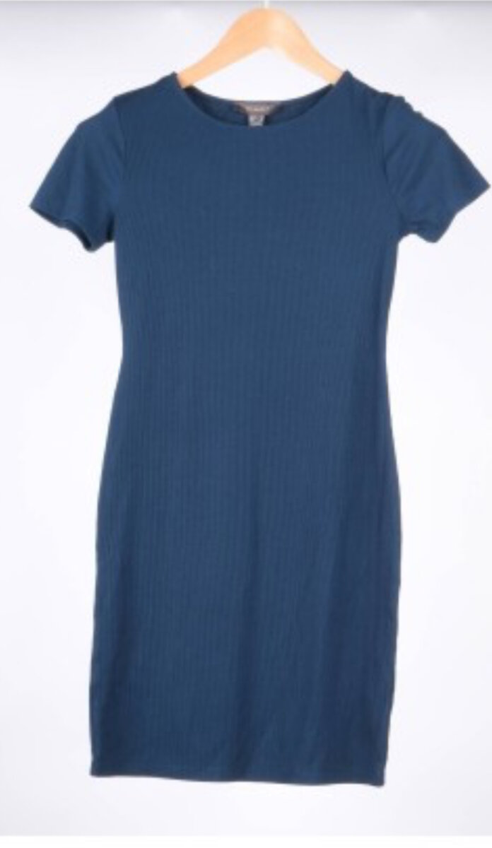 Robe T-shirt femme bleue