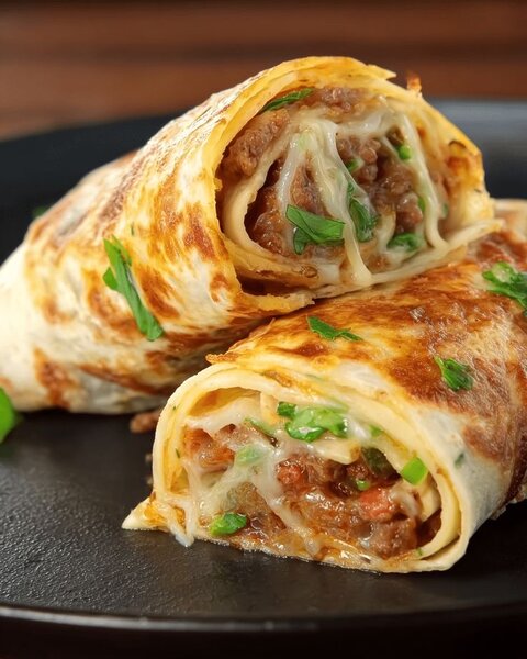 Crêpes au Fromage et Viande