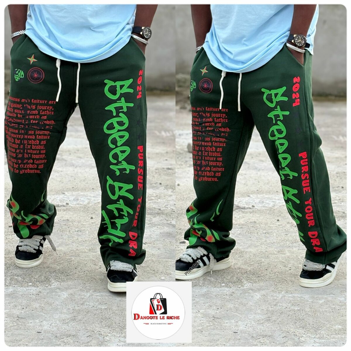 Pantalon Streetwear Vert