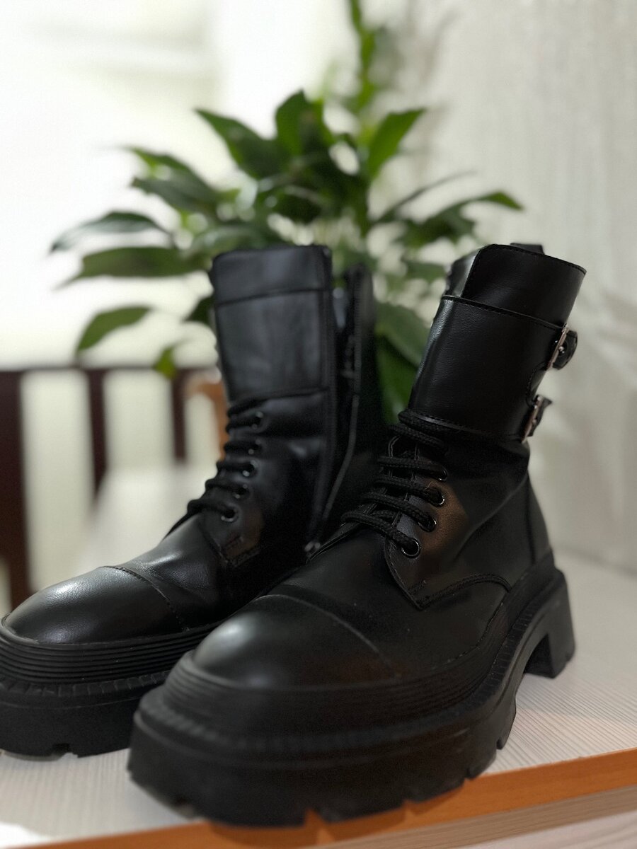 Кожаные ботинки не разу не отдеты зимние качественные турец